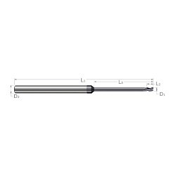 Harvey Tool 861712-C3 End Mill, 3/16 in Cutter Dia, 0.28 in Length of Cut, 4 Flutes, 3 in Overall Length, C3
